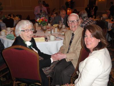 Council member, Colleen P. Morrone, with Margaret Brown, 99.