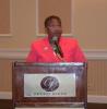 Denise V. Stewart, Director of the County Office of Services for the Aging, addresses the guests.