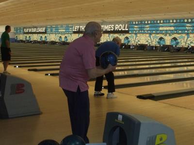 Sye Brandman, age 102, bowls over the crowd at Singles Bowling at Sproul Lanes.
