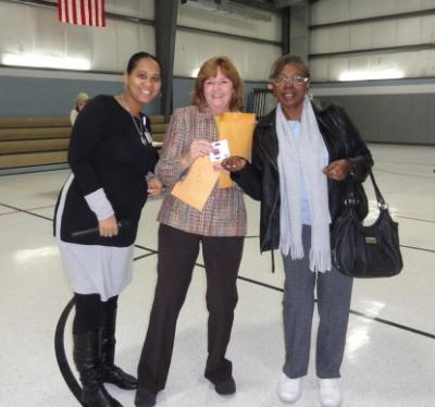 Christy Bobo, Director of Housing at the County Office of Services for the Aging (COSA); Joanna Geiger, Delaware County Link to Aging and Disability Resource Center Coordinator; and Betty Whitehead, of Drexel Hill. Betty Whitehead was one of the winners of a $50 Lowe's gift card at the Energy Fair that was held on November 14 at the Brookhaven Municipal Building. The Energy Fair was sponsored by the Delaware County Link to Aging and Disability Resource Center (ADRC) in partnership with Delaware County Council and COSA. The Energy Fair provided information for those interested in managing their heating and utility costs this winter. 