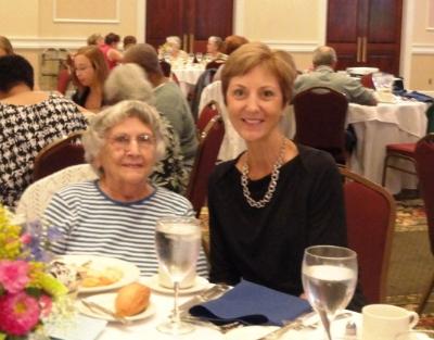 Rosa Amsel, 95, the oldest female Senior Games participant, and Delaware County Executive Director, Marianne Grace.